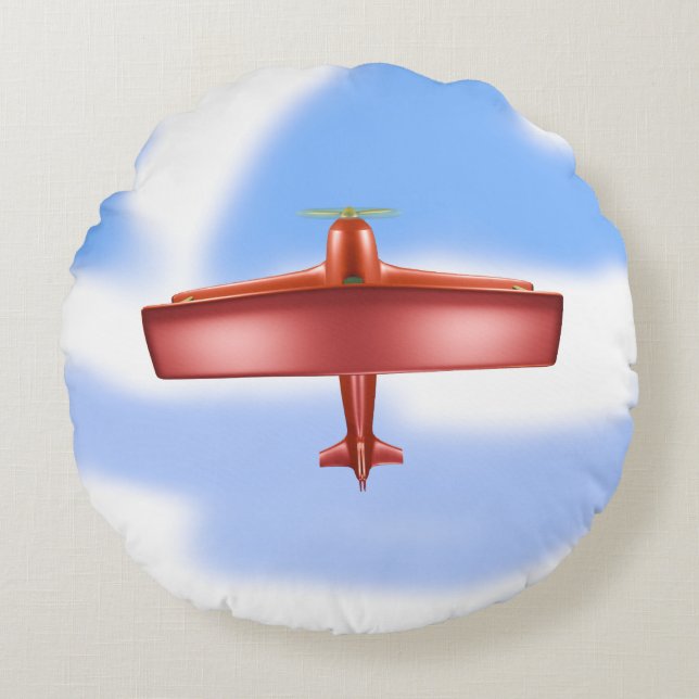 Grand Cool Aventurier Volant Rouge Coussin rond Pl (Devant)