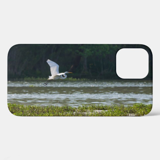 Grand coque iphone de vol d'aigrettes blanches (Verso (horizontal))
