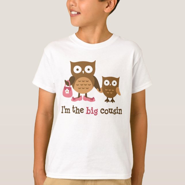 Grand cousin - T-shirts de hibou de mod pour des (Devant)