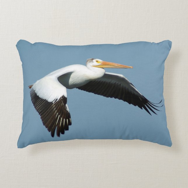 Grand coussin blanc Pélican (Devant)