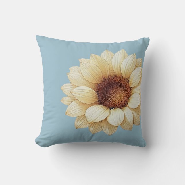 Grand Coussin de Jet Émeraude Tournesol (Recto)