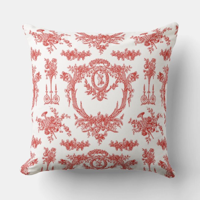 Grand coussin en Marie Toile et guingan rouge (Recto)