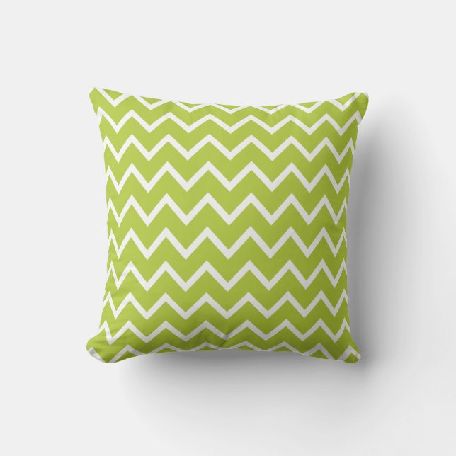Grand coussin vert Chartreuse de Chevron (Recto)