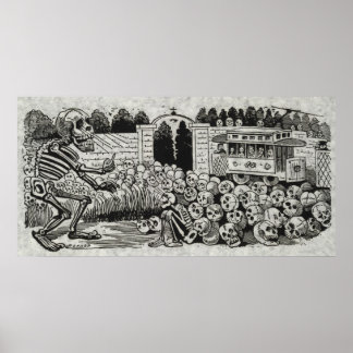 Grand crâne électrique Poster