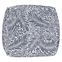 GRAND CUBE POUF William Morris LEAF DESIGN BLEU