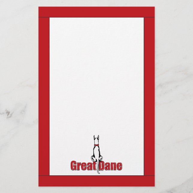 Grand Danois assis blanc (Devant)