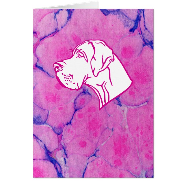 Grand Danois et papier de marbre rose (Devant)