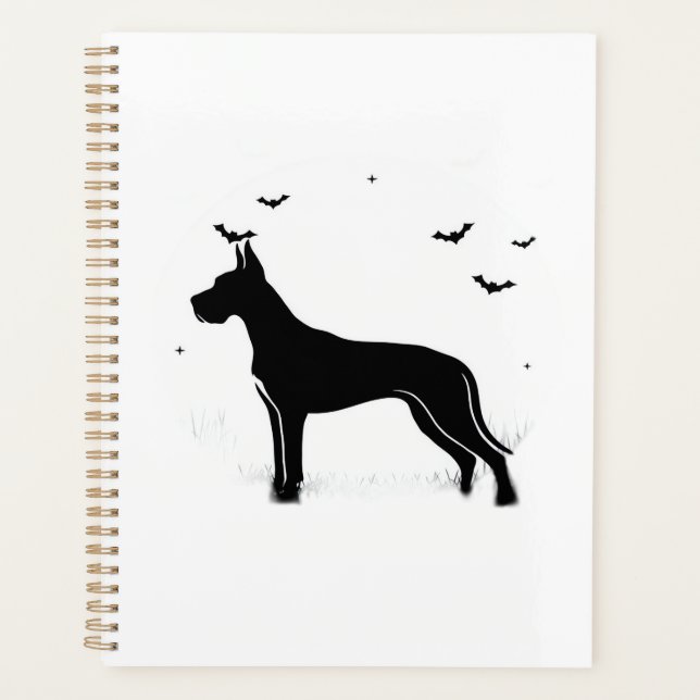 Grand Danois Halloween Lune Silhouette Classique  (Devant)