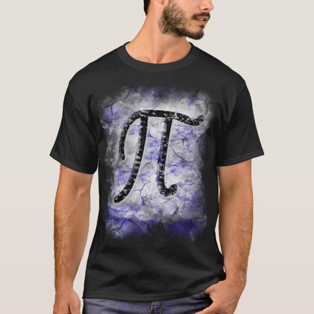 grand de T-shirt de symbole de pi rasé (Devant)