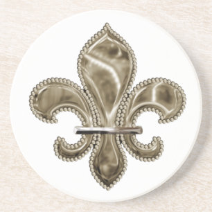 Grand Dessous de verre en grès Fleur de Lis Design
