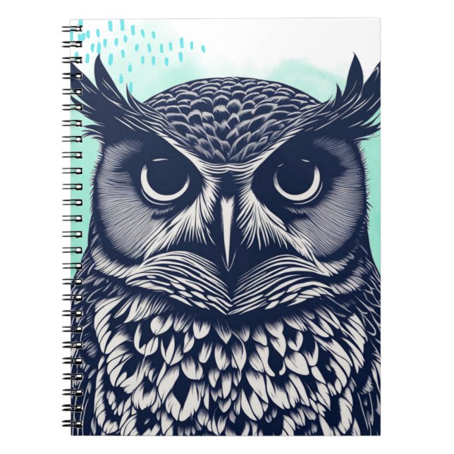 Grand-duc illustré | Journal de notes (Devant)