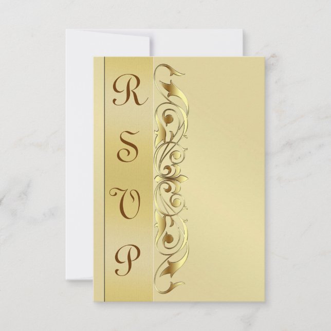 Grand Duchess Gold Metal RSVP Réponse Invitation (Devant)