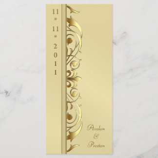 Grand Duchess Gold Scroll Wedding Programme