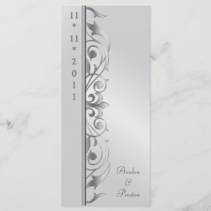 Grand Duchess Silver Scroll Wedding Programme