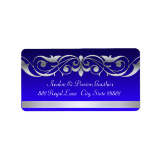 Grand-Duchesse Blue Silver Scroll Étiquettes de ad