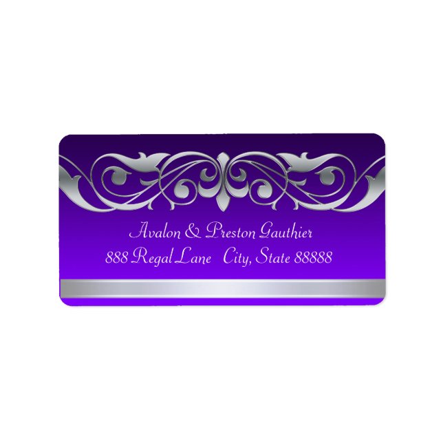 Grand-Duchesse Violet Silver Étiquettes de adresse (Devant)