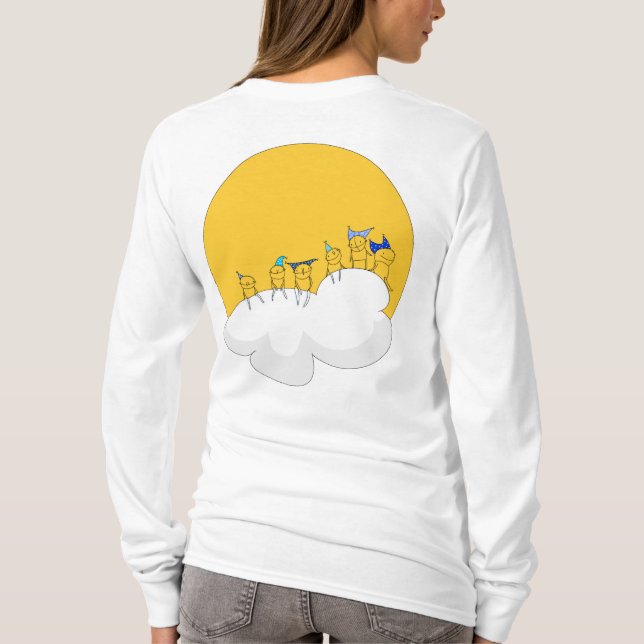 Grand elfe s'asseyant sur un nuage, long T-shirt (Dos)