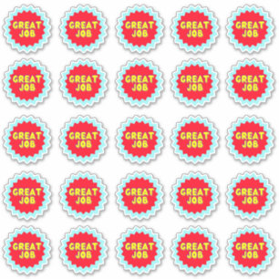 Grand emploi Coloré Récompense Enseignant Stickers