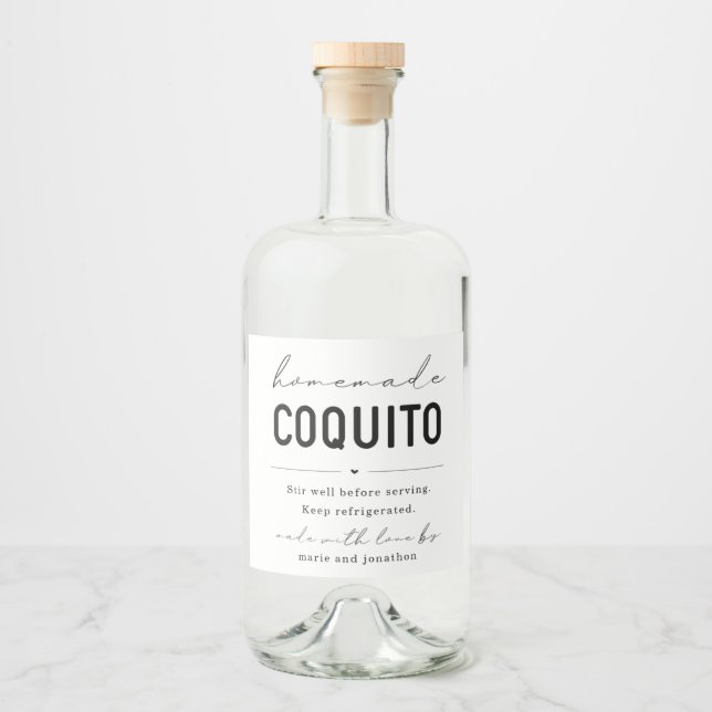 Grand Étiquette de bouteille de coquito fait maiso (Devant)