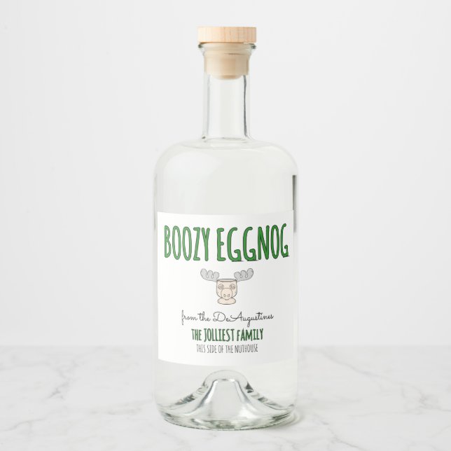Grand Étiquette de bouteille Eggnog fait maison (Devant)