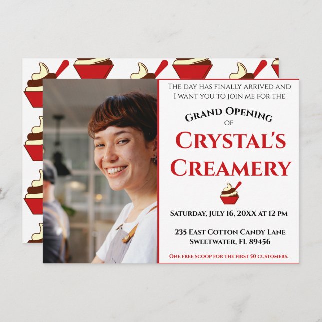 Grand Faire-part d'ouverture (Devant / Derrière)