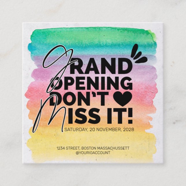 Grand faire-part d'ouverture carte (Devant)