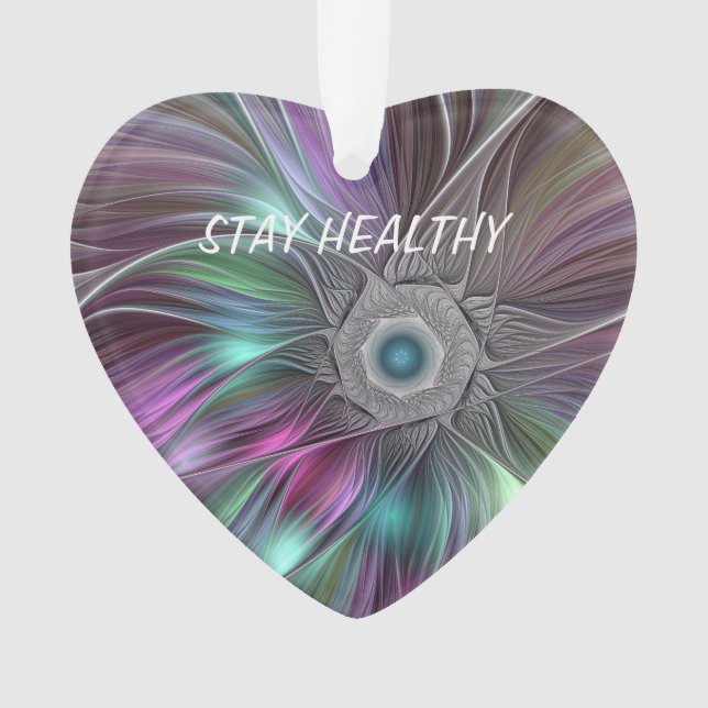 Grand Fleur coloré Abstrait Trippy Texte fractal (devant)