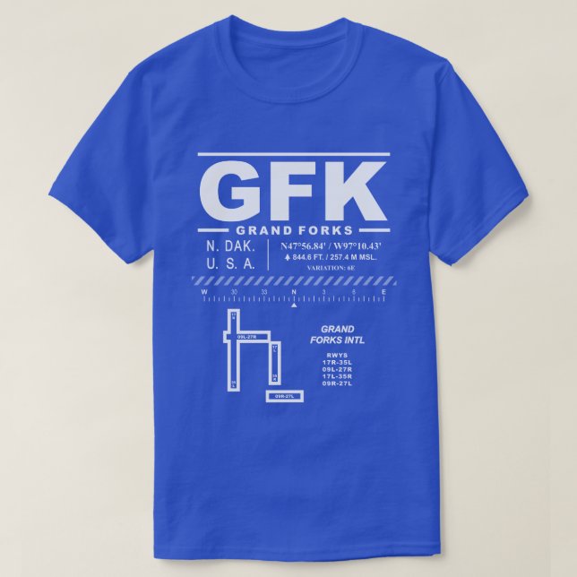 Grand Forks International Airport GFK T-Shirt (Design devant)