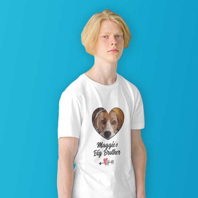 Grand frère chien photo personnalisée T-Shirt (Créateur téléchargé)