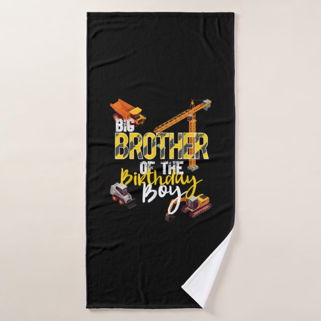 Grand Frère De L'Anniversaire Boy Constructeur (Serviette de bain)