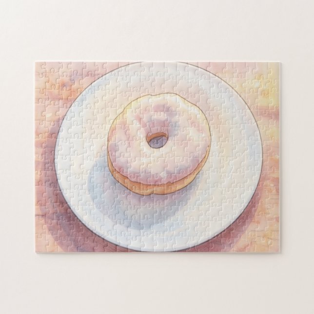Grand Gâteau sur une Assiette Art Puzzle (Horizontal)
