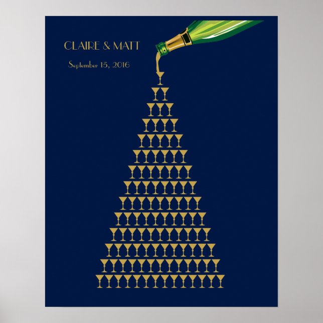 Grand Gatsby Art déco mariage signataire livre d'o (Devant)