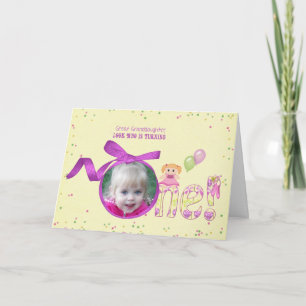 Grand grand-fille carte photo de premier anniversa