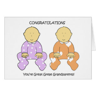 Grand grand-parents à jumeaux Félicitations