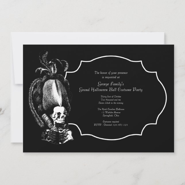 Grand Halloween Ball Masquerade Party Invitation (Devant)