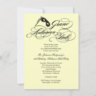 Grand Halloween Costume de bal Invitation