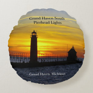 Grand Haven South Pierhead Lumière 2 face coussin