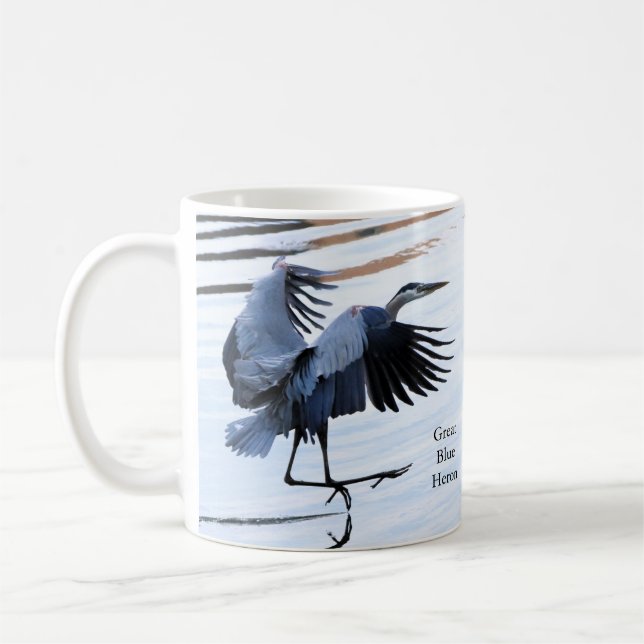 Grand Héron Bleu Café Mug (Gauche)