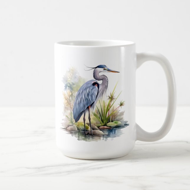 Grand Heron bleu Mug (Droite)