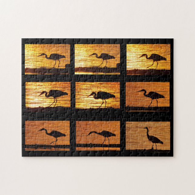Grand Héron bleu se promener - Puzzle (Horizontal)
