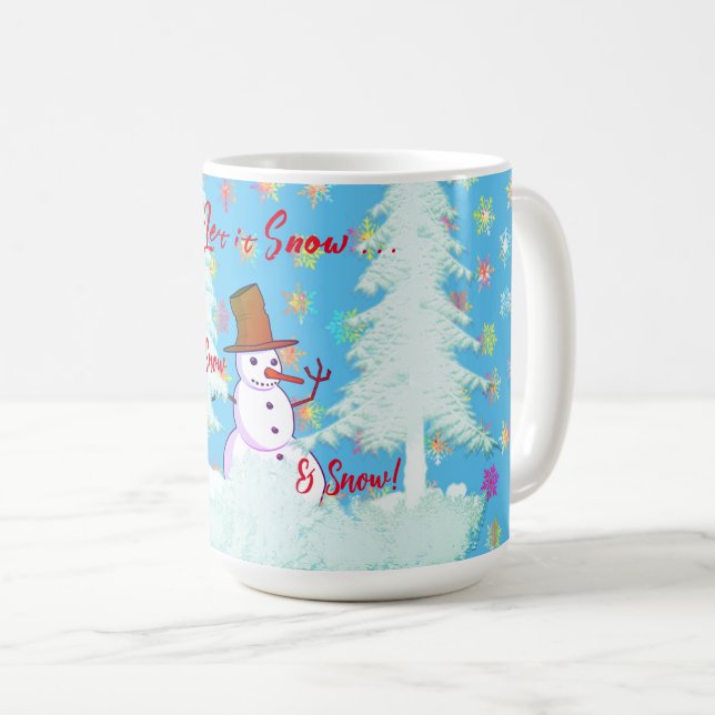 Grand Hiver Amusant Snowman Hot Drink Latte Mug (Devant droit)