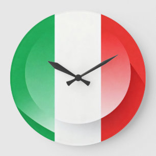 Grand Horloge Murale Drapeau Italien Moderne