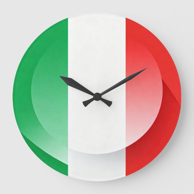 Grand Horloge Murale Drapeau Italien Moderne (Recto)
