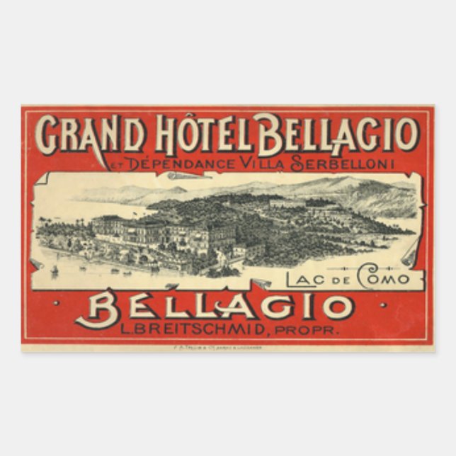 Grand Hotel Bellagio Sticker rectangulaire (Devant)