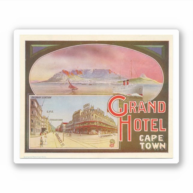 Grand Hotel Cape Town Sticker Afrique du Sud (Devant)