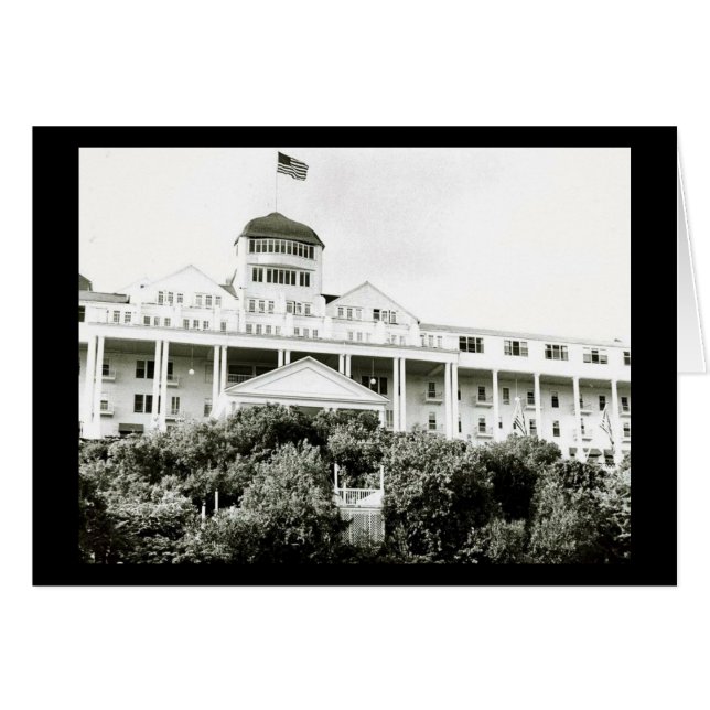 Grand Hotel, Île Mackinac, noir et blanc (Devant horizontal)