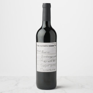 Grand infirmière Étiquette de vin