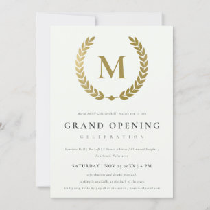 Grand Invitation d'ouverture d'or Laurel Monogram