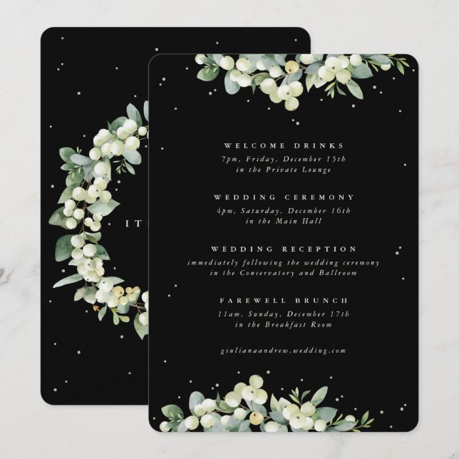 Grand itinéraire de mariage au sureau noir et à l' (Devant / Derrière)