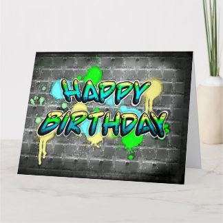 Grand Joyeux Anniversaire | Carte texte Graffiti